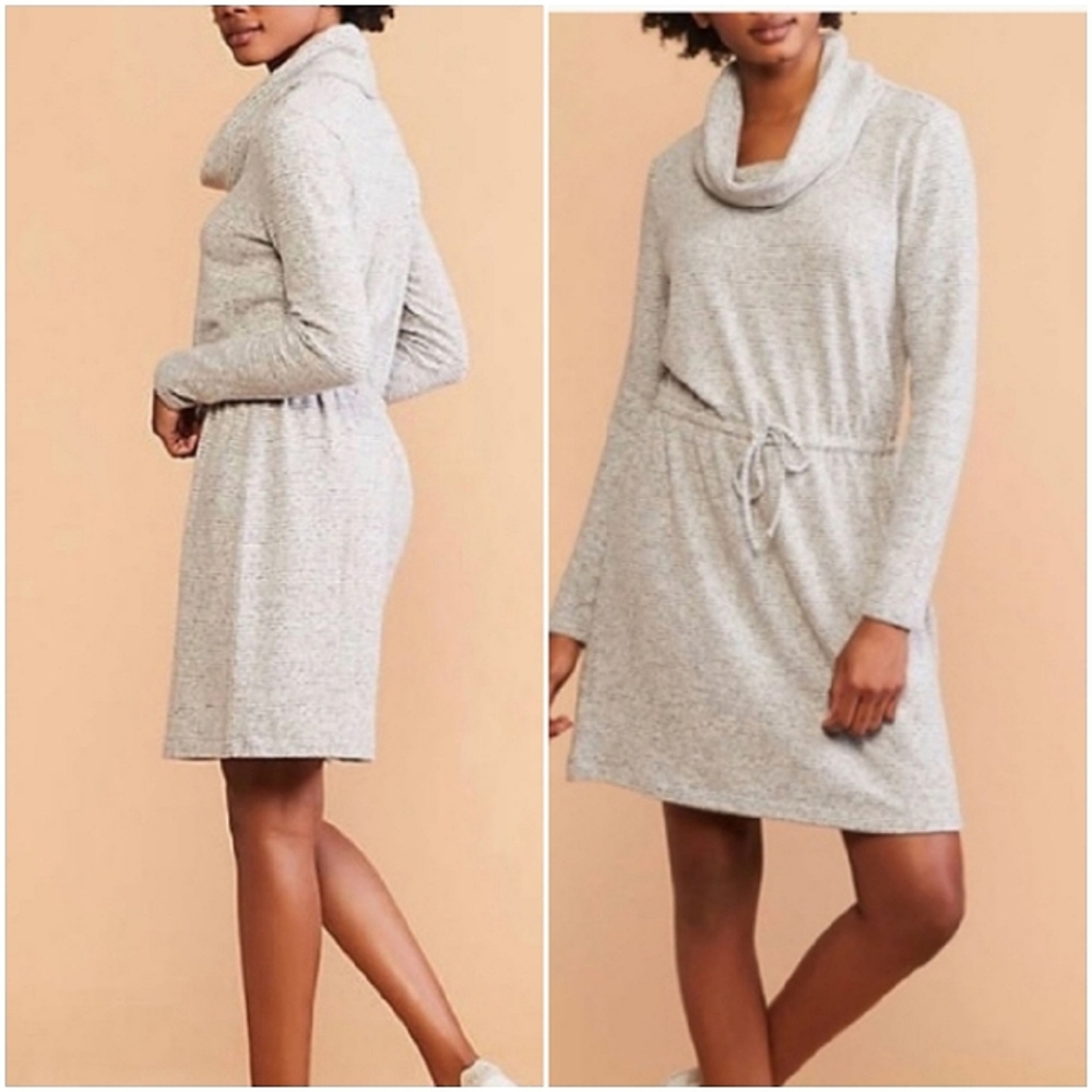 Lou & Grey  soft and cozy cowel neck drawstring waist casual dress small